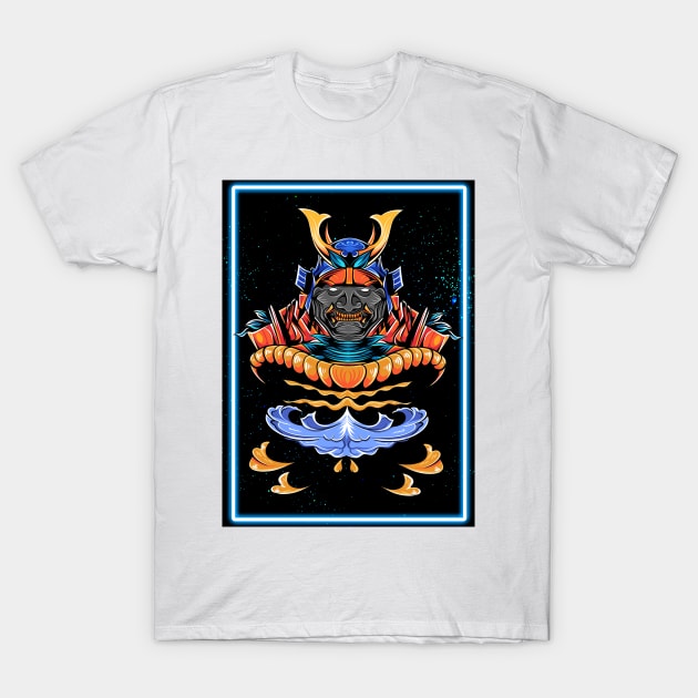 Samurai neon art T-Shirt by San Creative